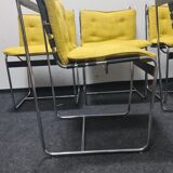 A set of 6 vintage  metal framed dinning chairs