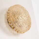 Amber glass wall sconces in the shape of a fingerprint, Germany, 1970s.