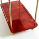 Superbe grand chariot de service en peau de chèvre rouge Aldo Tura des années 1960 | Fabriqué en Italie