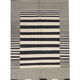 Black cream wool kilim handmade flat woven area rug- 177x232cm