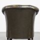 English Chesterfield club chair in olive green cowhide leather