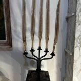 Metal candlestick, Murano glass ornament