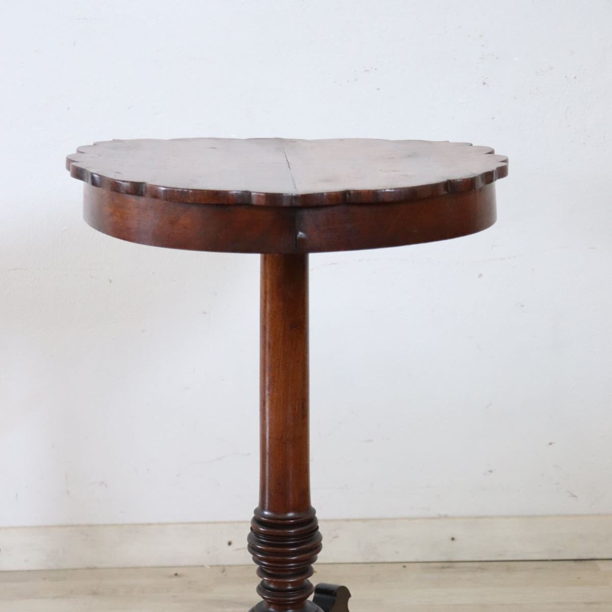 Antique Walnut Gueridon Table, Italy, 19th Century