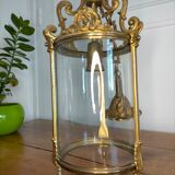 Old lantern glass and metal suspension