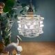 Vintage tulip pendant light in holophane glass