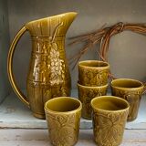 Pitcher and cups Sarreguemines