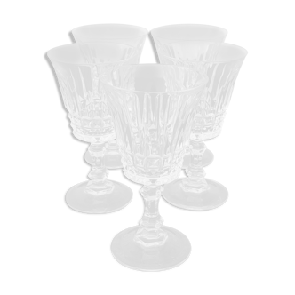 Set de 5 verres à liqueur en cristal modèle Tuileries H 9,5 cm