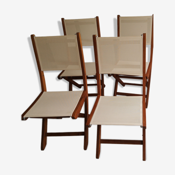 Set of 4 folding garden chairs