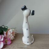 Statuette chien dalmatien romantique en céramique, chien décorati vintage des années 1970