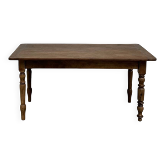 Petite table de ferme / bureau en merisier massif