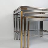 Guy Lefèvre for Maison Jansen, suite of 3 nesting tables, 1970s