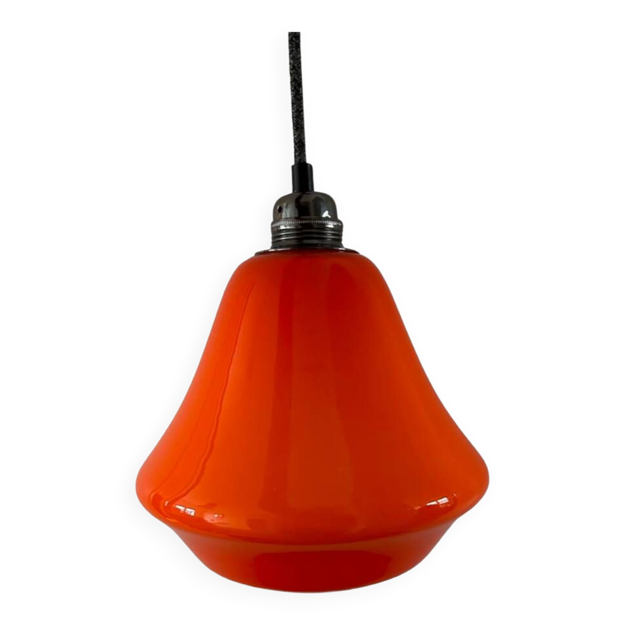 Vintage pendant light in orange opaline