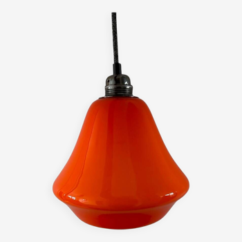 Vintage pendant light in orange opaline