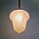 Art Deco pendant light in transparent satin glass, 1920s-30s