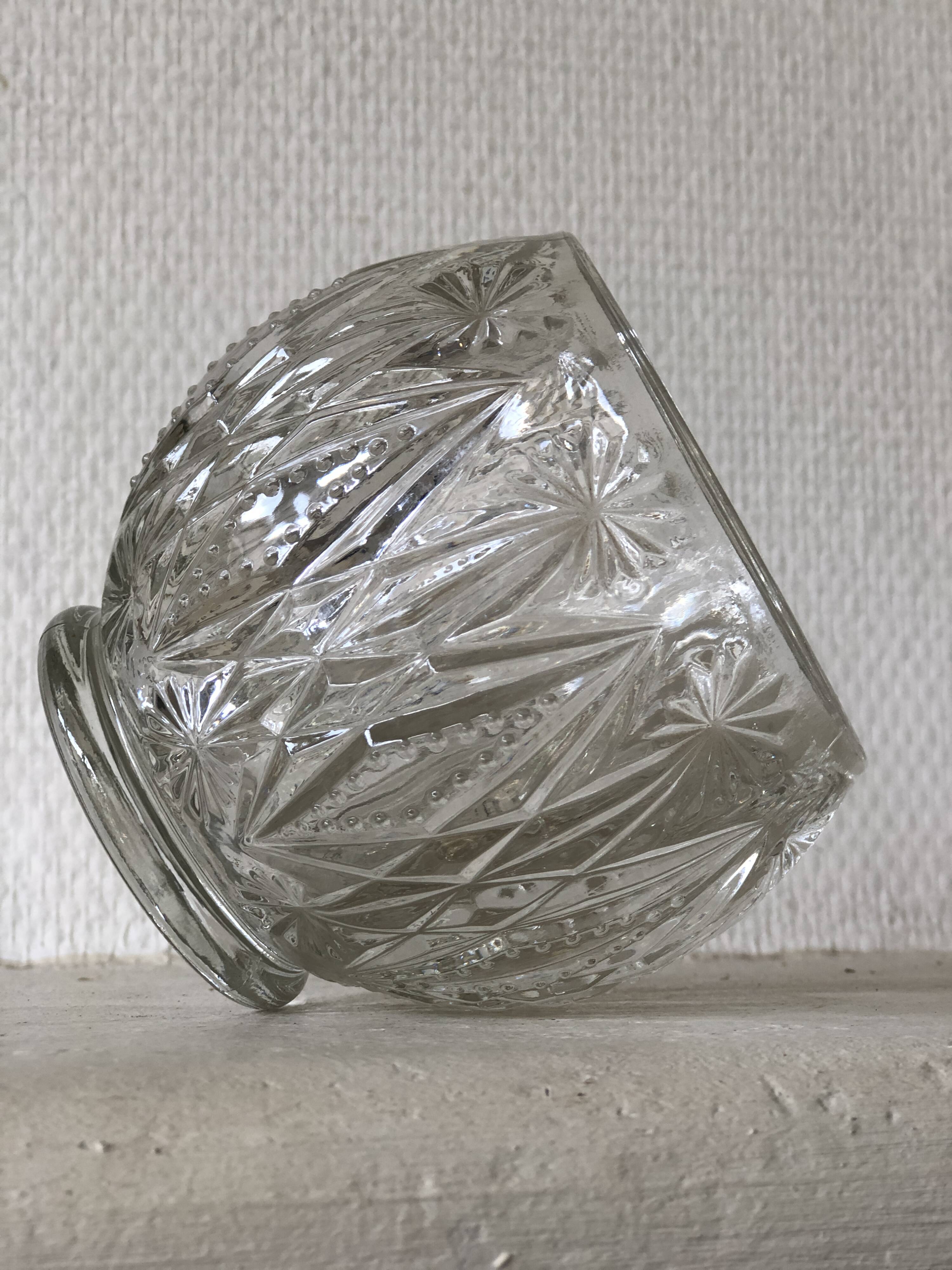 Antique molded glass ball vase