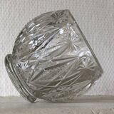 Vase boule en verre moulé ancien