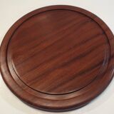 Large teak cheese board 1970 with bell, Cluze creation