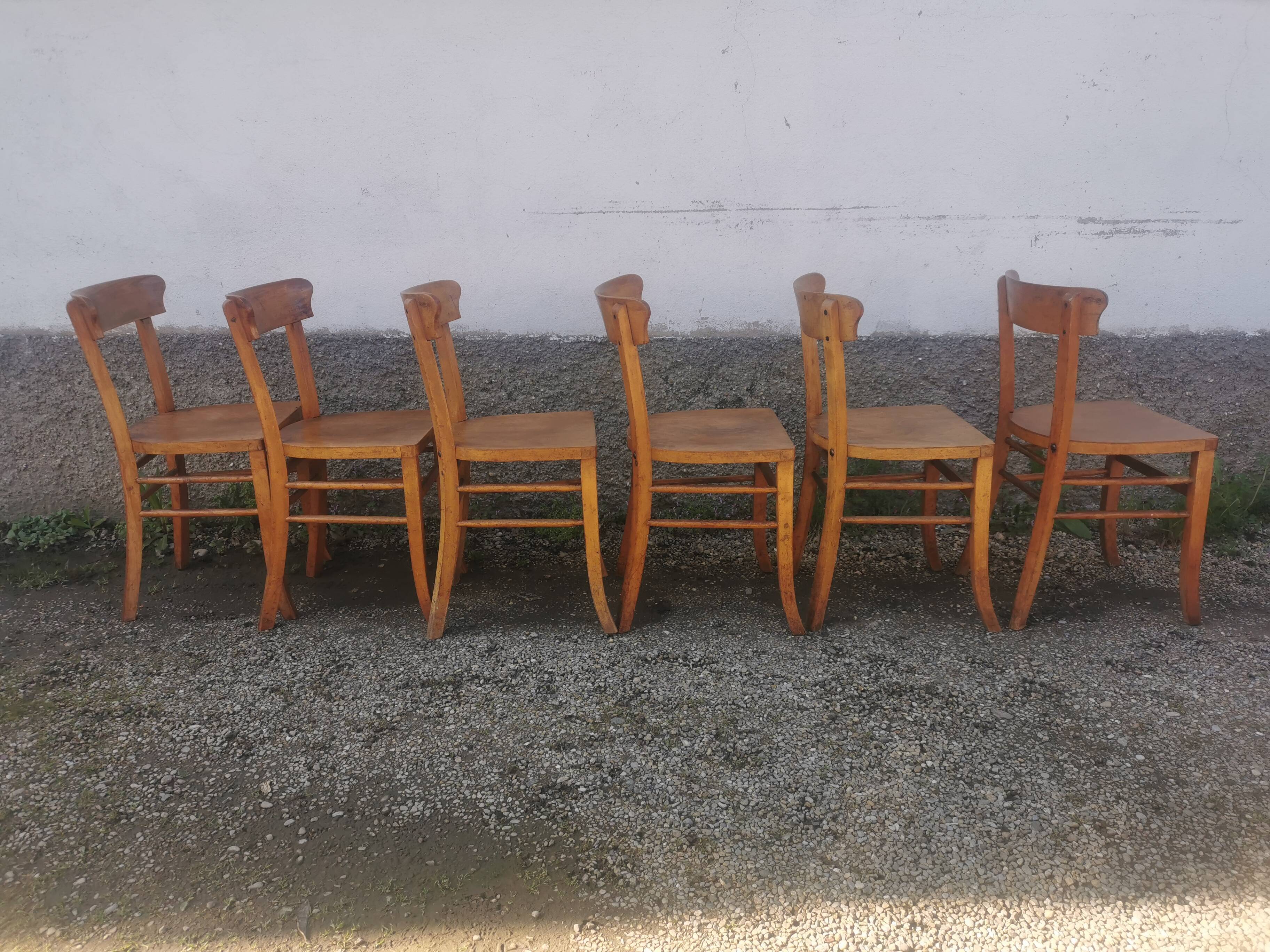 Wooden bistro chair 50s 60s