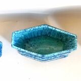 3-piece Art Deco blue fireplace surround