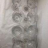 Eight Baccarat crystal wine glasses