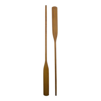 Pair of wooden boat oars