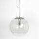Limburg chrome pendant with clear glass ball, Germany, 1970s