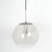 Limburg chrome pendant with clear glass ball, Germany, 1970s