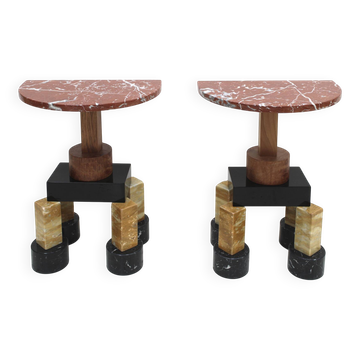 Ettore Sottsass Contemporary Modern Pair of Mod, "Demistella" Italian Conso