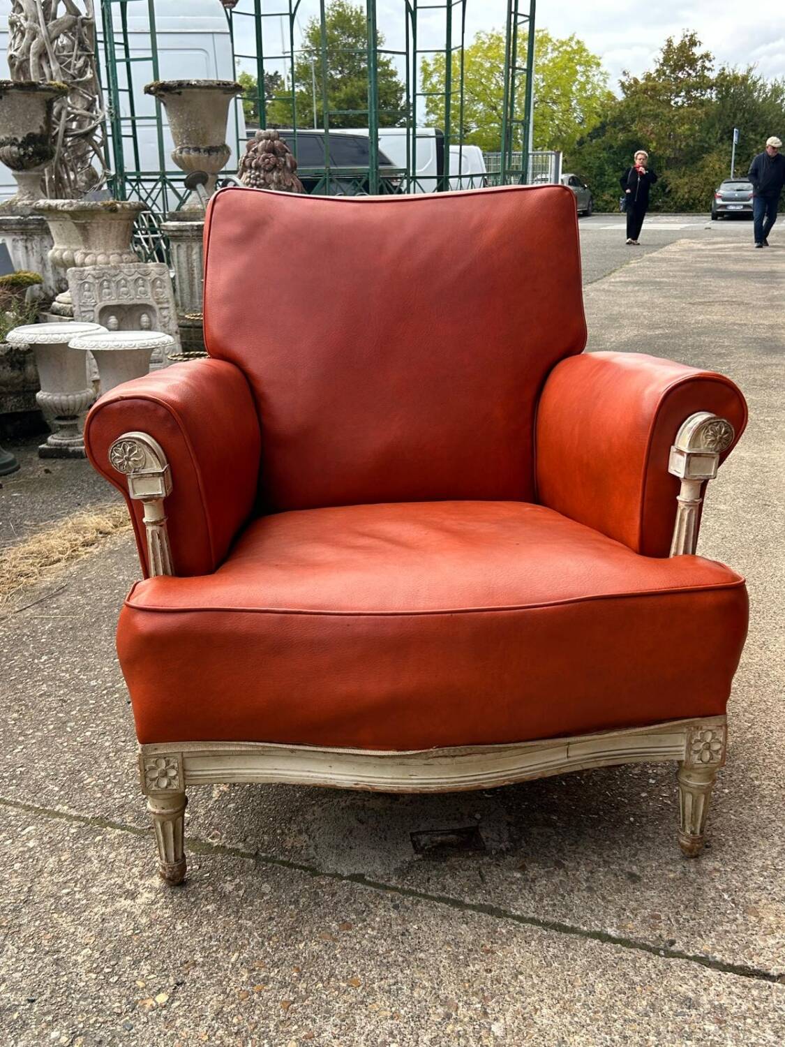 Pair of neoclassical bergère armchairs by Maison Jansen circa 1950.