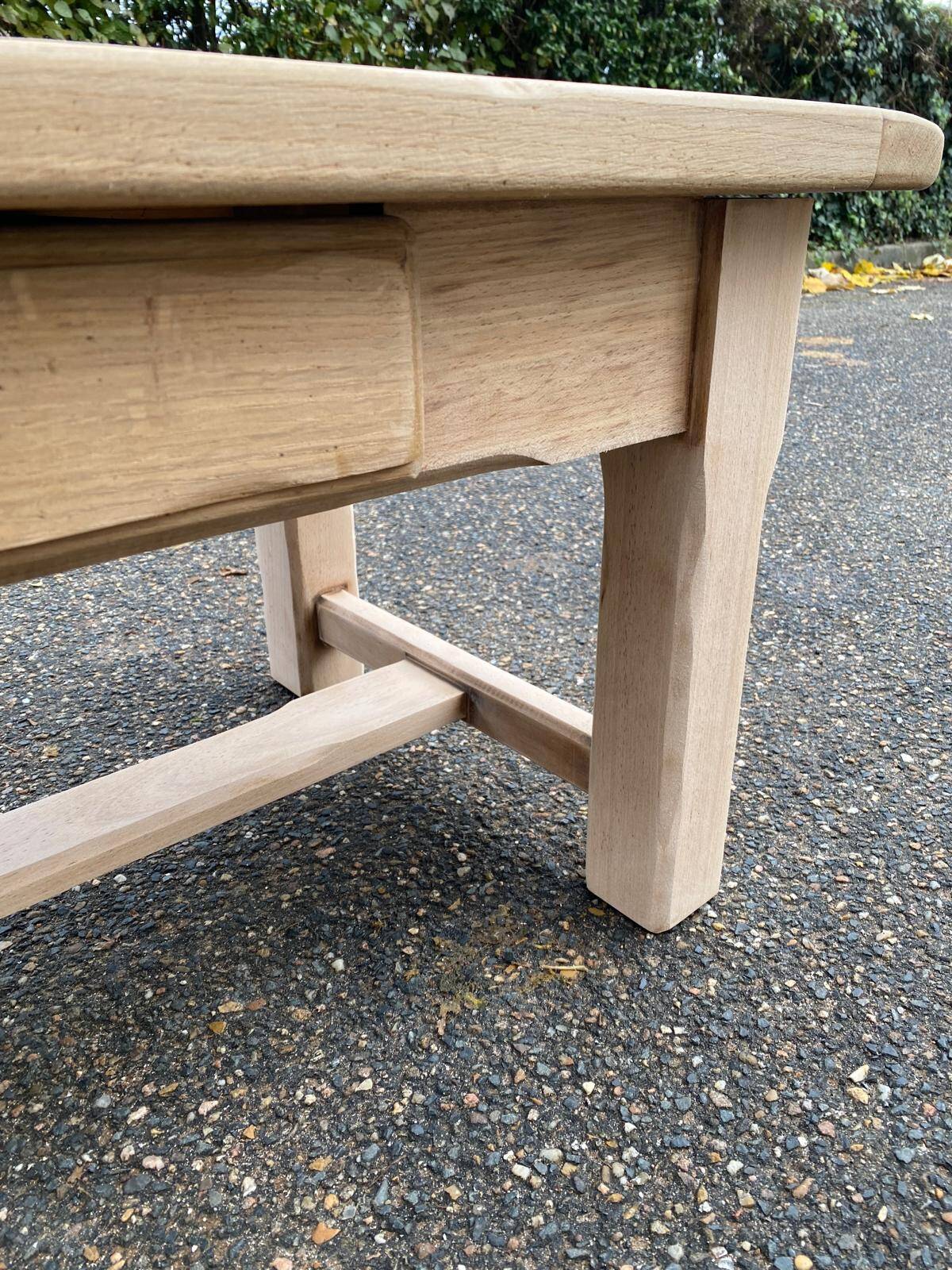 Renovated oak monastery farmhouse coffee table with drawer