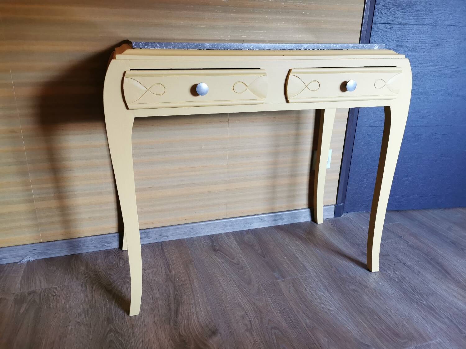 Grey marble art deco console