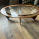 Oval Astro coffee table in teak with glass top by Victor Wilkins for G-Plan, 1960s