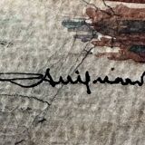 Tableau aquarelle Riquewir, Alsace en 1930 signée