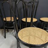 4 chairs bistro cané wood courbet