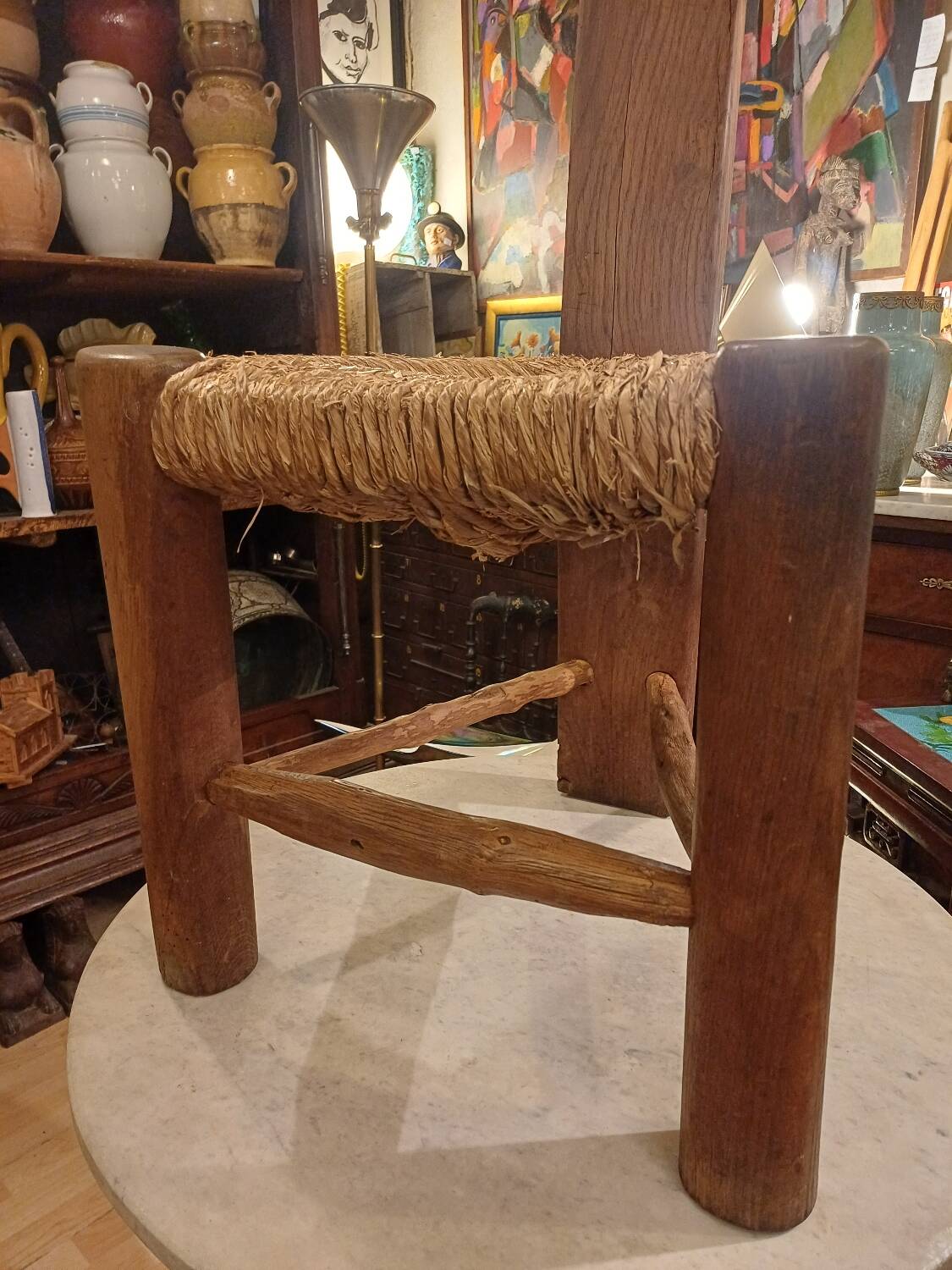 Brutalist Tripod Chair "Wabi-Sabi" Folk Art, 1900-1950