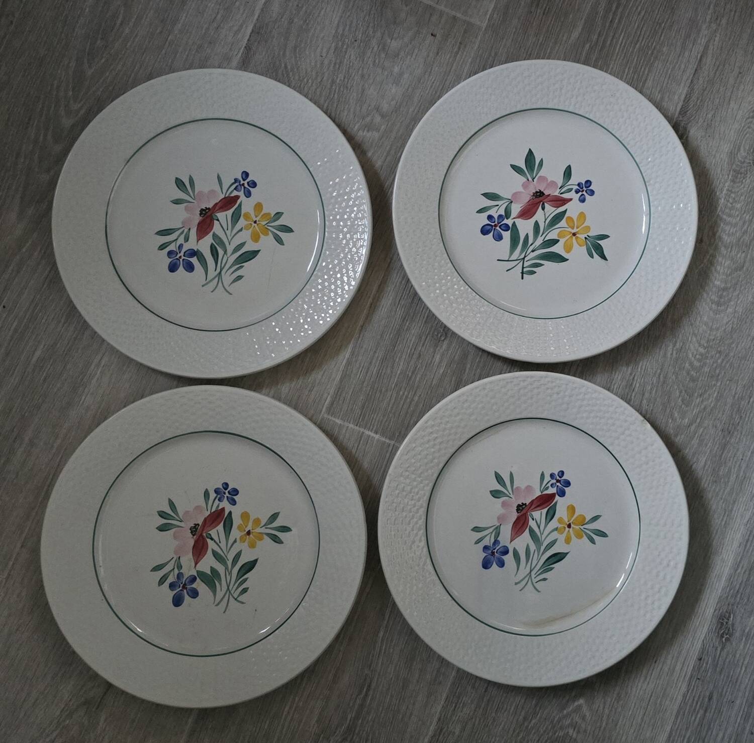 4 flat plates Fabiola Digoin Sarreguemines