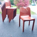 Set of 6 selene Vico magistretti chairs