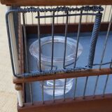 Birdcage with glass trough