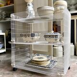 White metal service on wheels trolley