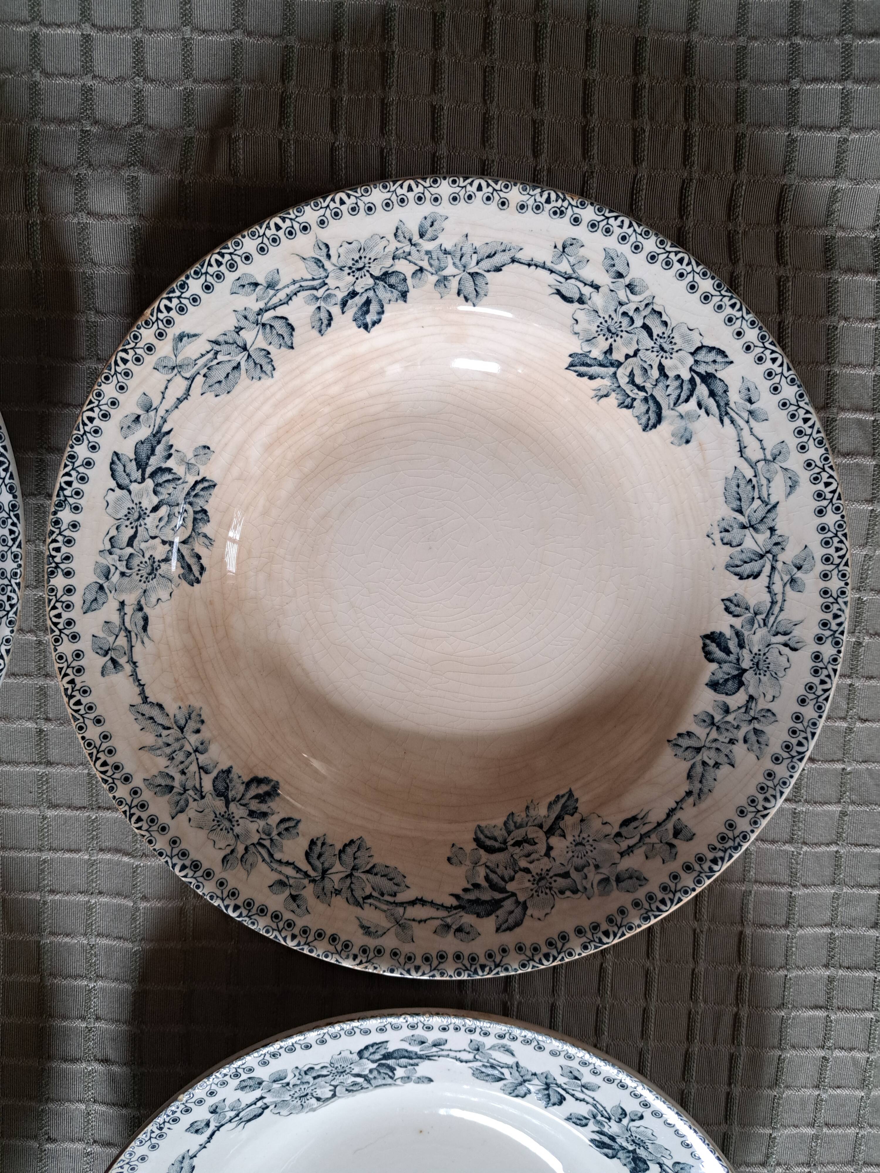 HBCM iron earth soup plates Guadeloupe decor