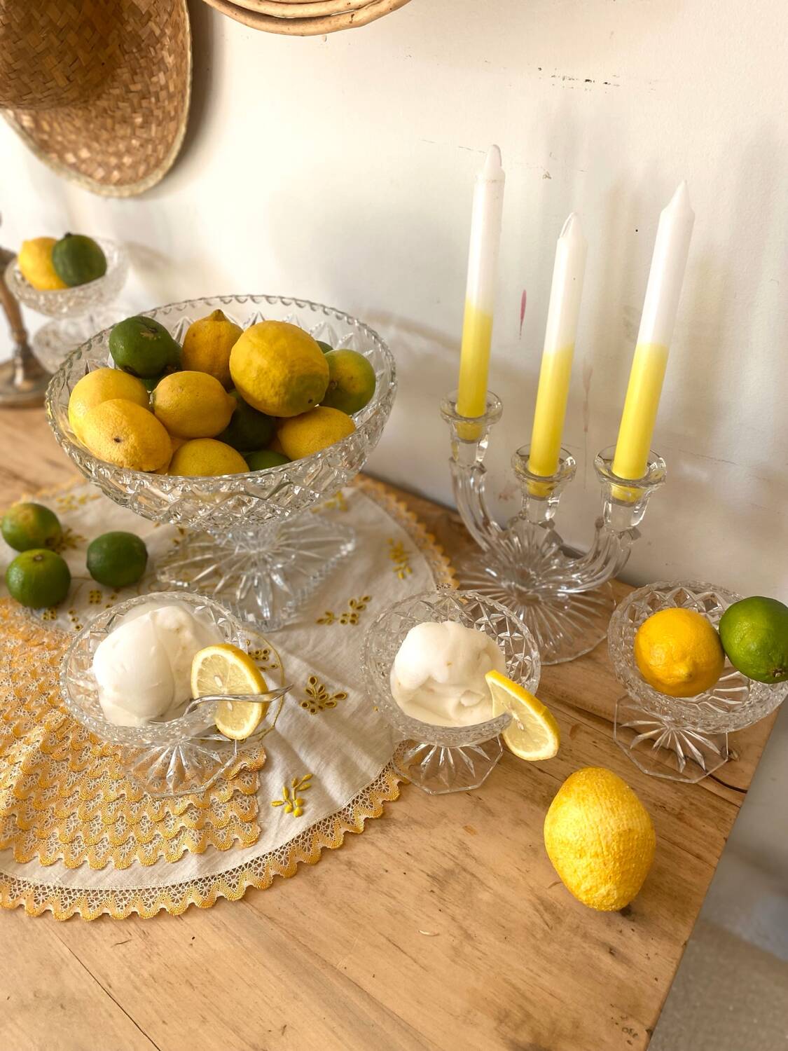 Antique chiseled crystal cups
