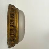 Vintage brass and sandblasted glass wall lamp, France 1940