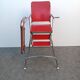 Chaise haute baby flash 1960 chromé et bois rouge