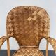 Set consisting of a table and three chairs made of chestnut slats from the 1950s/60s.