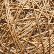 Suspension vintage boule rotin et ficelle
