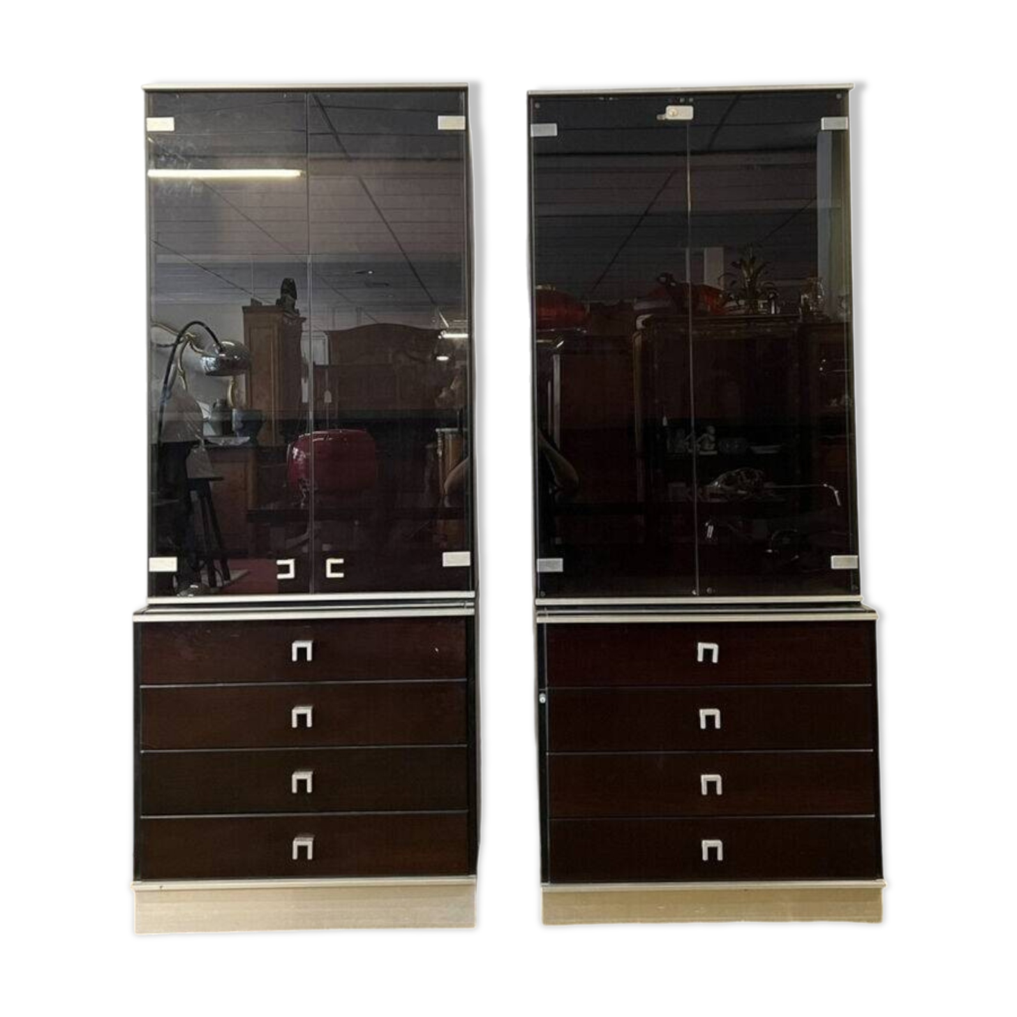 Bookcases of a Mahogany Executive Desk Set, Abbondinterni Italian publisher