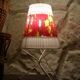 Table lamp, metal base, plastic pleated dayshade and fabrics, design and vintage 1950/60