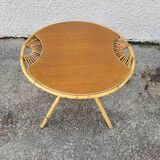 Round rattan coffee table 1960
