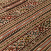 Kilim vintage tons rouges et bruns, motifs ethniques anatoliens, 156x244 Cm