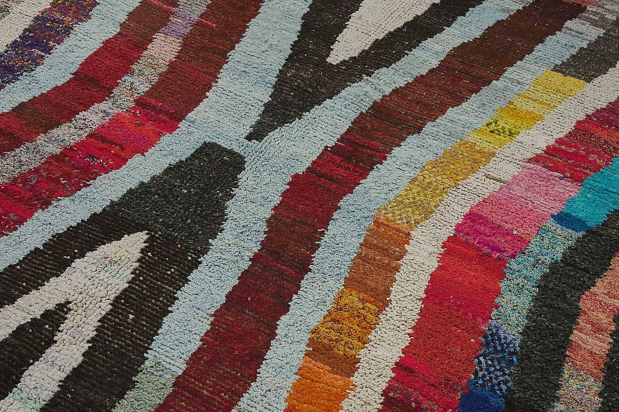 Tapis boho recyclé turc fait main 200 cm x 296 cm